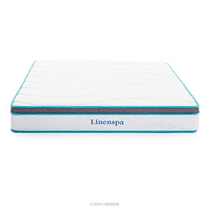 Linenspa 8 Inch Memory Foam and Innerspring Hybrid Mattress - Medium-Firm Feel - Cal King