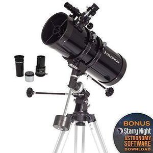 Celestron - PowerSeeker 127EQ Telescope - Manual German Equatorial Mount - Telescopes for Adults - Compact and Portable - BONUS Astronomy Software Package – 127mm Aperture