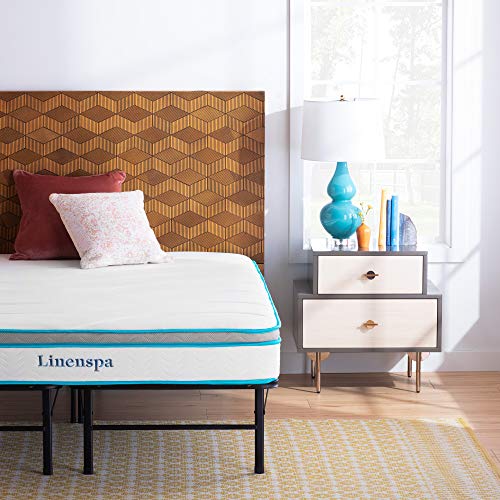 Linenspa 8 Inch Memory Foam and Innerspring Hybrid Mattress - Medium-Firm Feel - Cal King