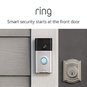 Ring Wi-Fi Enabled Video Doorbell in Satin Nickel, Works with Alexa